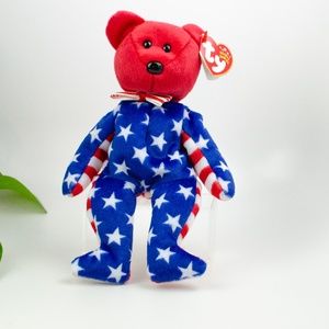Ty Beanie Baby Liberty Bear - Red Head